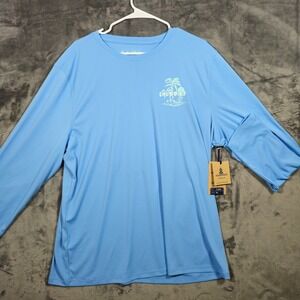 Chubbies The Sun Bum Sun Crew Long Sleeve Shirt Men's XL Blue Palm Trees Design